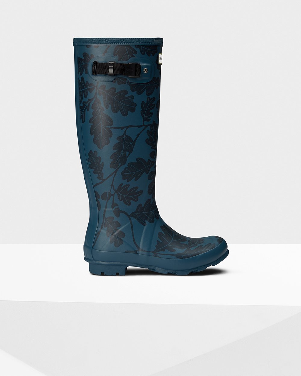 Women Hunter National Trust Print Norris Field | Tall Rain Boots Blue | NZ-6792-TGXE